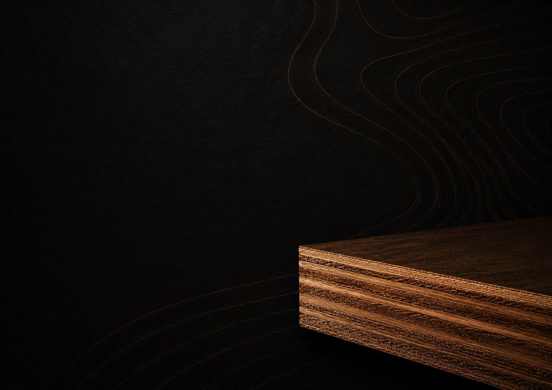 Hillwud plywood cut edge — full-sheet core, straight lines