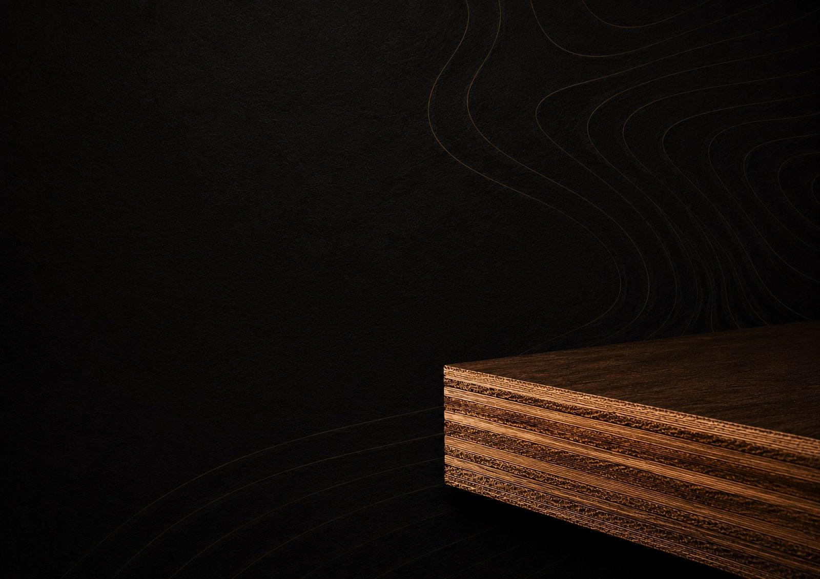 Hillwud plywood cut edge — full-sheet core, straight lines